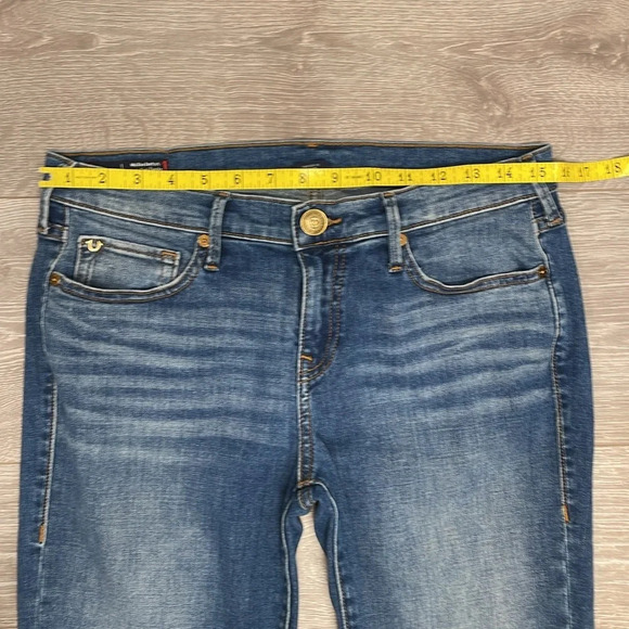 True Religion Becca Mid Rise Bootcut Crop Denim Jeans   Raw Hem 29 - Picture 8 of 16